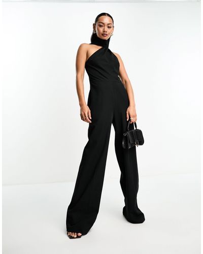 Pretty Lavish Scarf Jumpsuit - Black