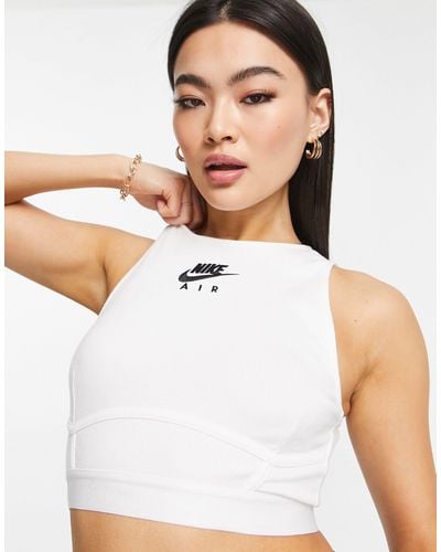 Nike – air – geripptes, figurbetontes tanktop - Weiß