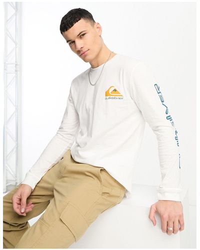 Quiksilver Omni - t-shirt bianca a maniche lunghe con logo - Neutro