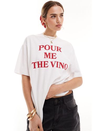 JJXX T-shirt avec imprimé pour me the vino - Blanc