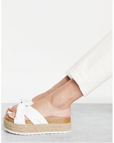 ASOS Teegan Knotted Flatform Sandals - White