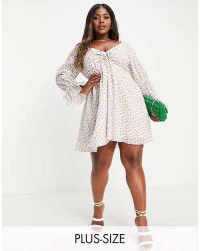 Forever New Sweetheart Tiered Romantic Sleeve Mini Dress - Multicolor