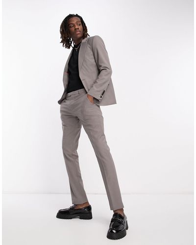Twisted Tailor Buscot - pantaloni da abito grigio visone - Bianco