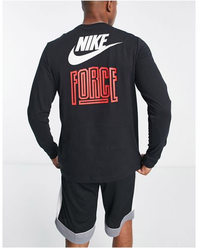 Nike Basketball Long Sleeve T-shirt With Back Print - Blue