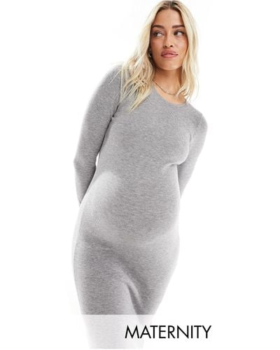 Cotton On Cotton On Maternity Knitted Long Sleeve Midi Dress - White