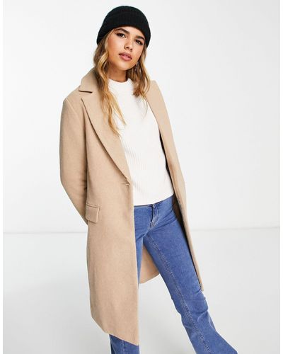 New Look Formal Lined Button Front Coat - Blue