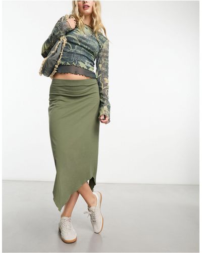 ONLY Hanky Hem Maxi Skirt - Green