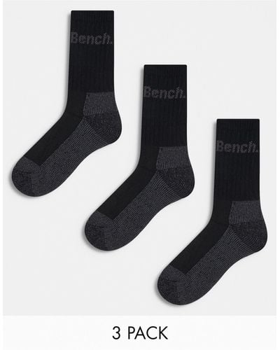 Bench Zavala 3 Pack Marl Boot Socks - Black