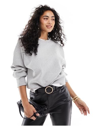 & Other Stories Sweatshirt With Bold Shoulder And Pleated Cuffs - Grey