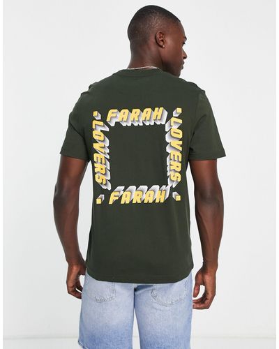 Farah Vere - t-shirt en coton imprimé au dos - Vert