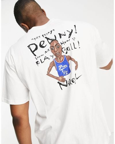 Nike Basketball Lil Penny Back Print Graphic Oversized T-shirt - White