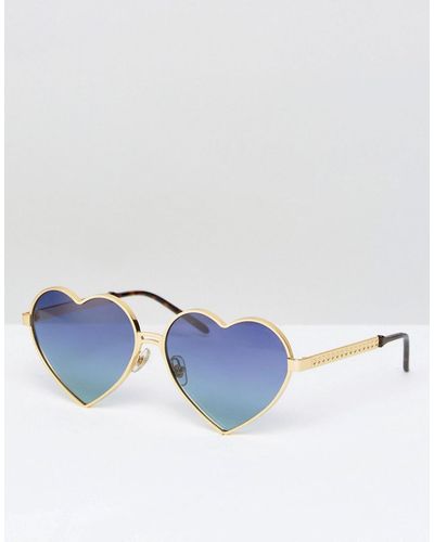 Wildfox Lolita Heart Shape Sunglasses - Metallic