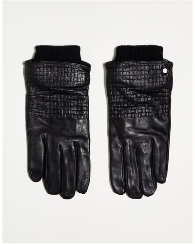 River Island Gant en cuir tressé - Noir