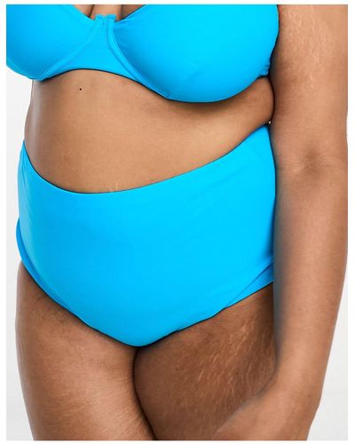 ASOS Asos Design Curve Mix And Match High Waist Bikini Bottom - Blue