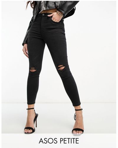 ASOS Asos design petite – ultimate – skinny-jeans - Schwarz