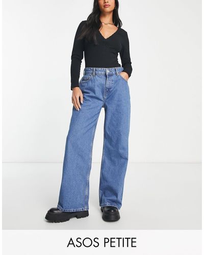 ASOS Asos design petite - jeans dad comodi lavaggio medio - Blu