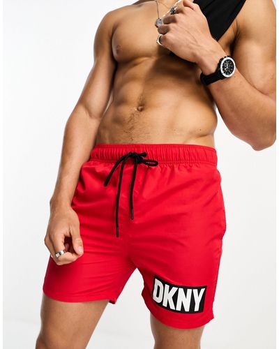 DKNY Kos - pantaloncini da bagno rossi - Rosso