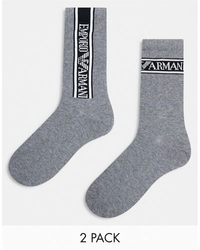 Emporio Armani Bodywear 2-pack Sporty Socks With Logo Detail - White