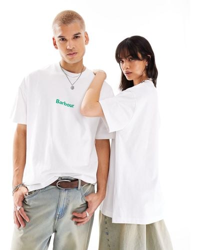 Barbour X asos – marquee – unisex-t-shirt - Weiß