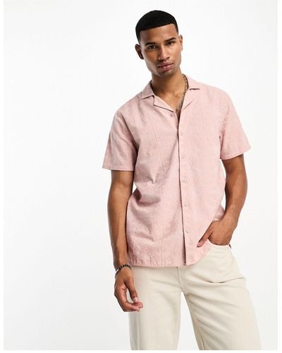 Hollister – kurzärmliges, entspannt geschnittenes hemd - Pink