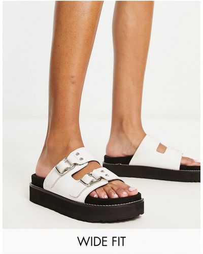 Simply Be Wide fit – flache sandalen - Weiß