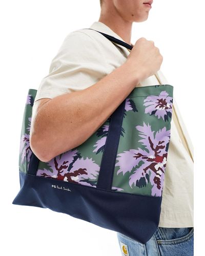 PS by Paul Smith Paul Smith Tote Bag With Floral Print - Blue