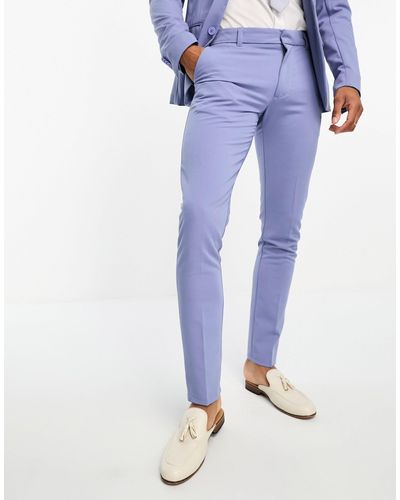 New Look Super Skinny Suit Trousers - Blue