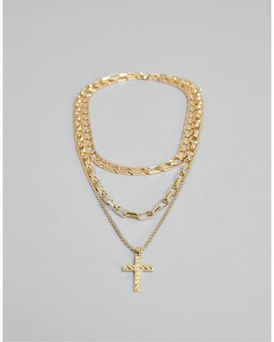 Bershka Layered Chain Necklace - White