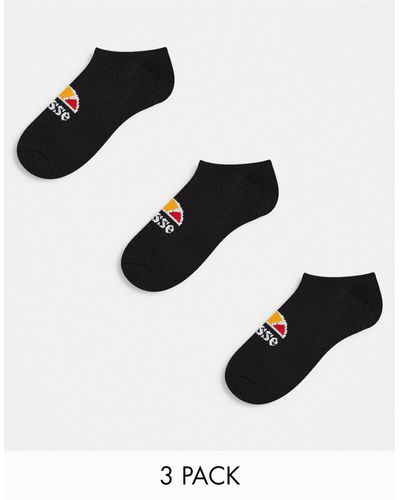 Ellesse 3 Pack Ankle Socks - Black
