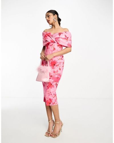 True Violet Folded Midi Dress - Pink
