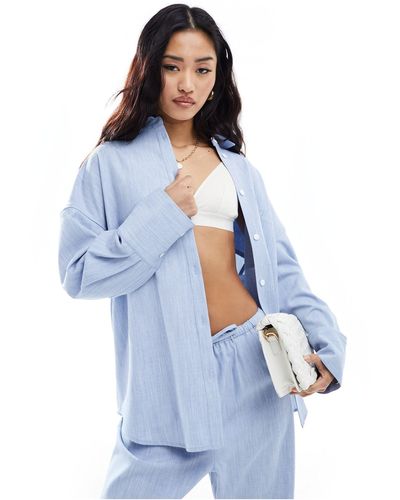 4th & Reckless Linen Look Shirt Co-ord - Blue