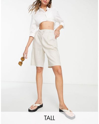 Vero Moda Linen Tailored City Shorts - Natural