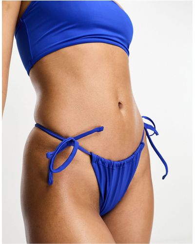 Weekday Breeze - slip bikini mini con laccetti laterali - Blu