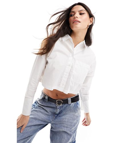 New Look Cropped Shirt - White