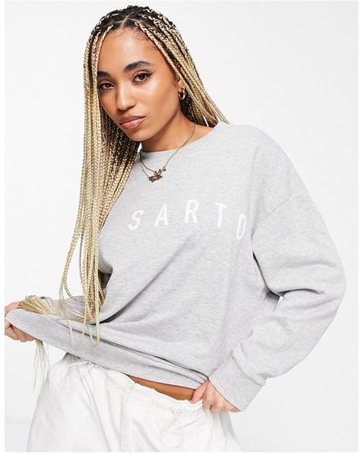 Il Sarto Sweatshirt Met Oversized Logo - Wit