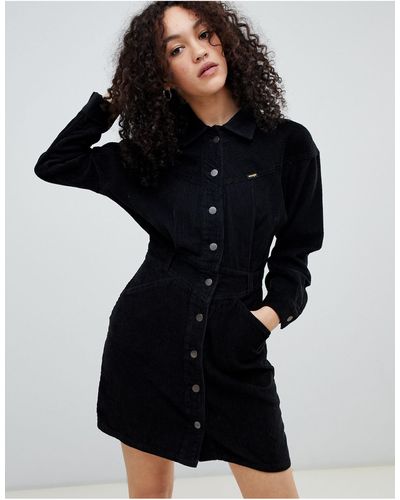 Wrangler Corduroy Western Shirt Dress - Black