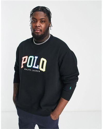 Polo Ralph Lauren Big & Tall - Sweatshirt Met Icoonlogo Met Kleurverloop - Zwart