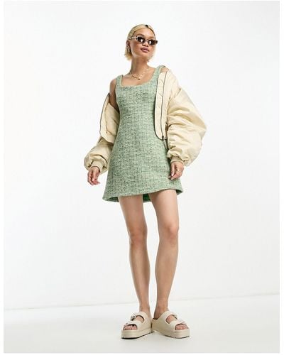 & Other Stories Mini-jurk Van Getextureerd Tweed - Wit
