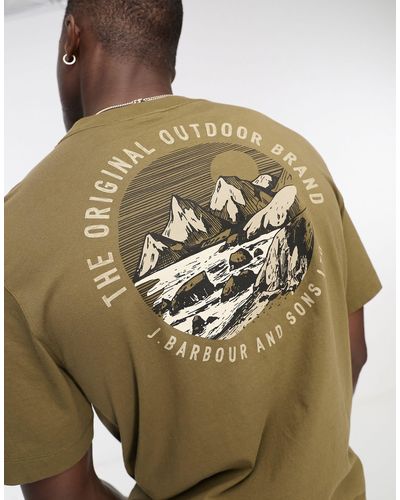 Barbour Haydock - T-shirt Met Print Op - Groen