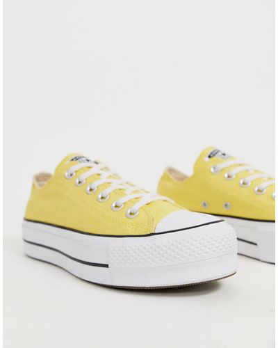 Converse Chuck Taylor All Star Lo Yellow Platform Sneakers