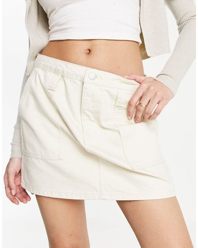 Urban Revivo Denim Mini Skirt - Natural