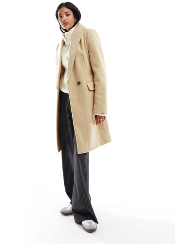 ASOS Fitted Mid Length Formal Coat - Natural