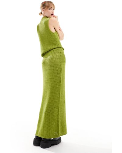 Reclaimed (vintage) Falda larga - Verde