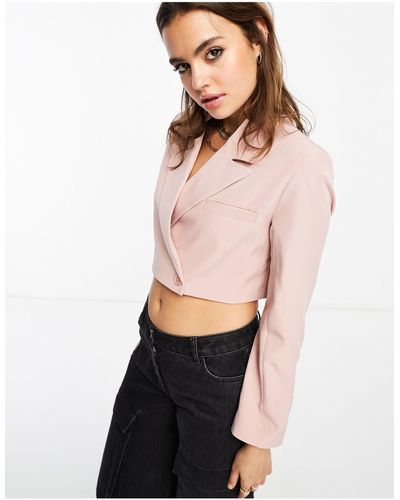 ASOS – kurz geschnittener utility-blazer mit , kombiteil - Pink