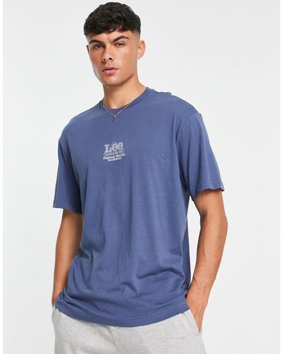 Lee Jeans Workwear - T-shirt Met Losse Pasvorm En Logo - Blauw