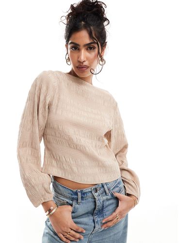 & Other Stories Textured Blouse - Natural