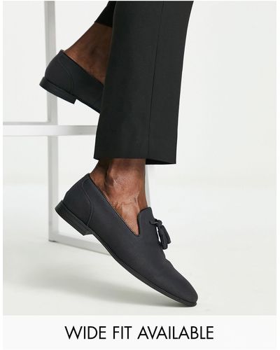 ASOS – tasselloafer aus em wildlederimitat - Schwarz