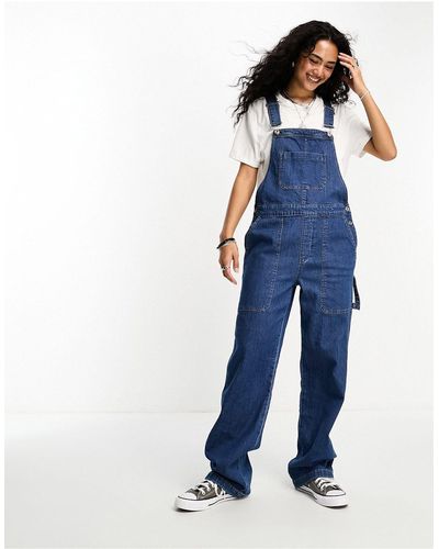 ONLY Oversized Denim Dungarees - Blue