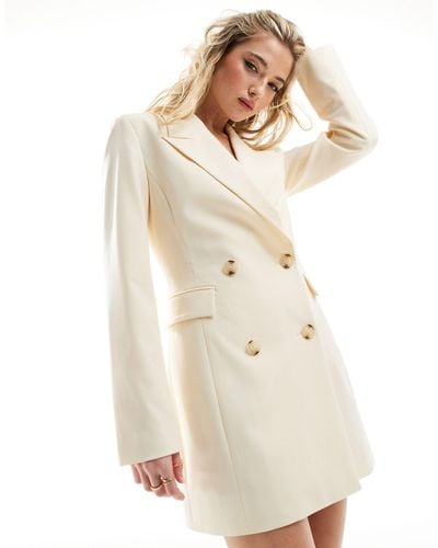 EDITED Clean - robe blazer - crème - Blanc