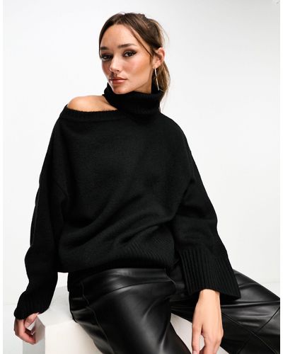 EDITED Cut-out Knitted Jumper - Black